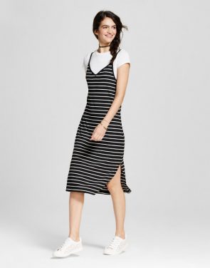 photo Knit Slip Dress with T-Shirt by Mossimo Supply Co., color Black White Stripe - Image 1