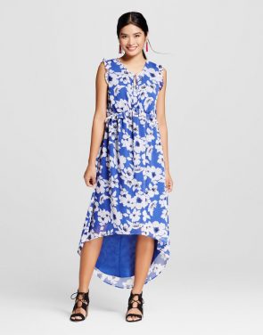 photo Floral Ruffle Maxi Dress by Merona, color Uniform Blue Multi - Image 1