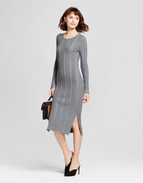 photo Ribbed Sweater Dress by Mossimo, color Grey - Image 1