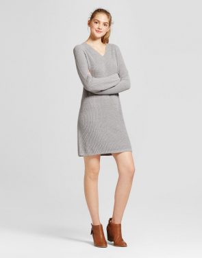 photo Shaker Stitch Dress by Mossimo Supply Co., color Grey - Image 1