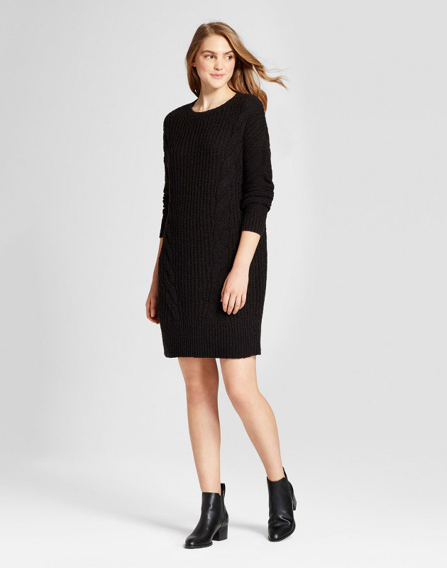 photo Cable Knit Sweater Dress by Mossimo Supply Co., color Black - Image 1