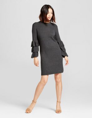 photo Textured Sweater Dress by A New Day, color Charcoal (Grey) - Image 1