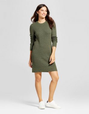 photo Textured Sweater Dress by A New Day, color Green - Image 1