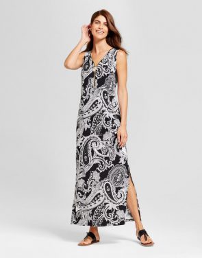 photo Paisley Printed Zipper Front Tank Dress by Chiasso, color Black/White - Image 1