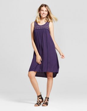 photo Embroidered Sleeveless Dress by Knox Rose, color Purple - Image 1