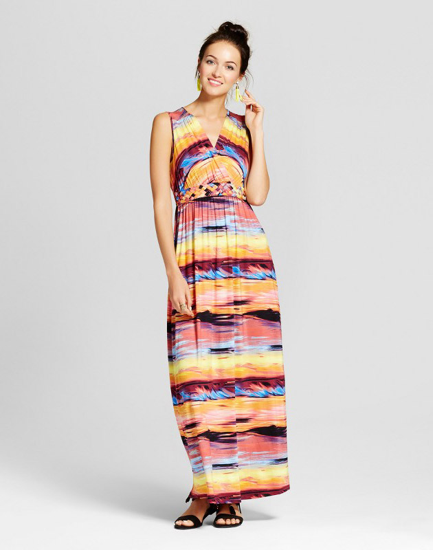 photo Printed Maxi Dress with Knotted Belt by Spenser Jeremy, color Multi - Image 1
