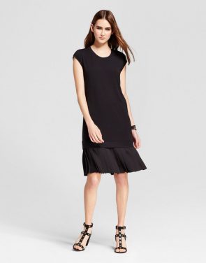 photo Mini Cap Sleeve Layered Shift Dress by Mossimo, color Black - Image 1
