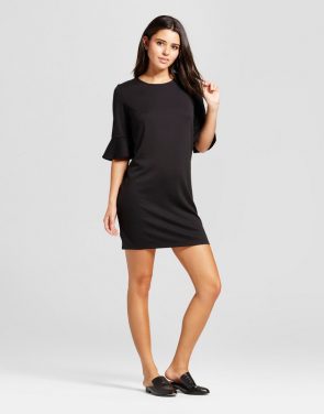 photo Bell Sleeve Shift Dress by Mossimo, color Black - Image 1