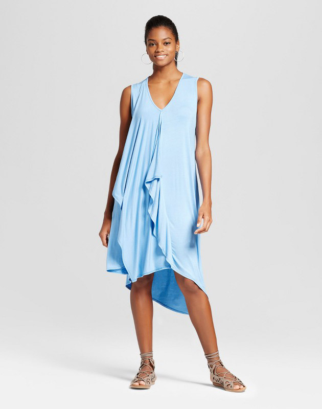 photo Asymmetrical Ruffle Dress by Alison Andrews, color Blue - Image 1