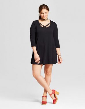 photo Plus Size Short Sleeve T-Shirt Dress by Grayson Threads, color Black - Image 1