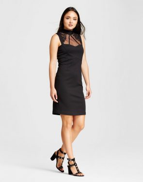 photo Sleeveless Lace Cutaway Midi Dress by Alison Andrews, color Black - Image 1