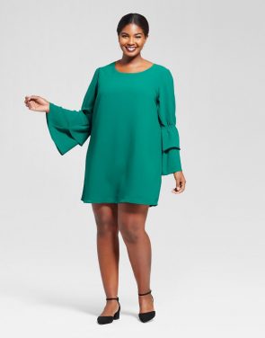 photo Plus Size Bell Sleeve Dress by A New Day, color Green - Image 1