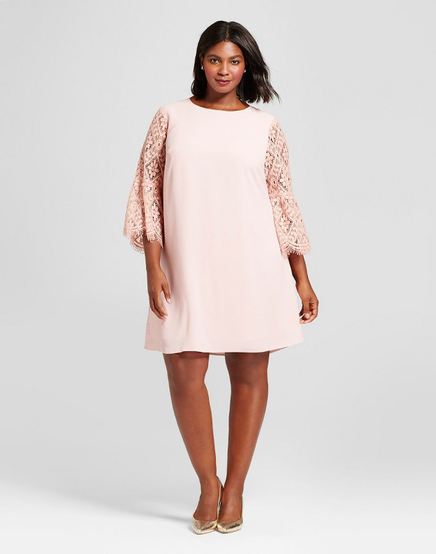 photo Plus Size Lace Sleeve Dress by A New Day, color Smoked Pink - Image 1