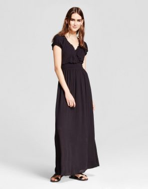 photo Short Sleeve Maxi Dress by R+j Couture, color Black - Image 1