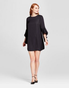 photo Bell Sleeve Shift Dress by Who What Wear, color Black - Image 1