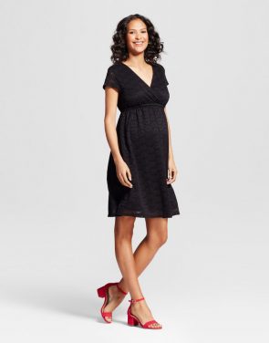 photo Maternity Lace Swing Dress by Isabel Maternity by Ingrid & Isabel, color Black - Image 1