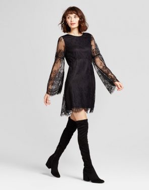 photo Long Sleeve Lace Dress by Alison Andrews, color Black - Image 1