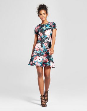 photo Floral A-Line Dress by Necessary Objects, color Multi - Image 1