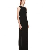photo Black Fringed Crepe Long Dress by Nina Ricci - Image 4