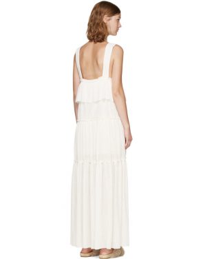 photo Off-White Long Gauze Jersey Dress by See by Chloe - Image 3