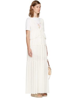 photo Off-White Long Gauze Jersey Dress by See by Chloe - Image 4
