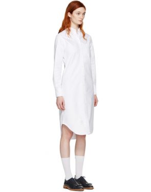 photo White Classic Shirt Dress by Thom Browne - Image 2