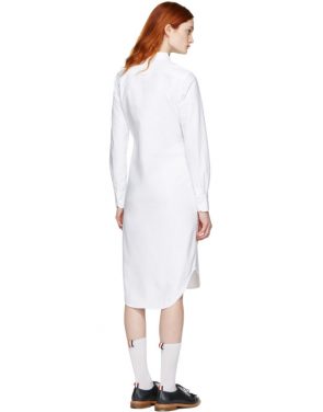 photo White Classic Shirt Dress by Thom Browne - Image 3
