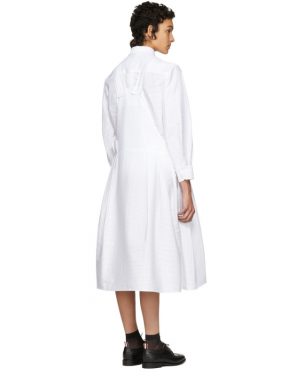 photo White Pleated Apron Dress by Roberts | Wood - Image 3