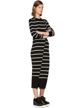 photo Black Distort Stripe Dress by McQ Alexander McQueen - Image 4