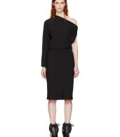 photo Black Fluid Single-Sleeve Dress by MM6 Maison Martin Margiela - Image 1