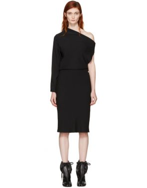 photo Black Fluid Single-Sleeve Dress by MM6 Maison Martin Margiela - Image 1