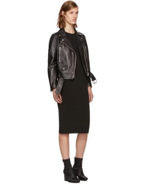 photo Black Faille Ponte Dress by T by Alexander Wang - Image 4