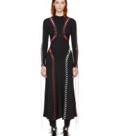 photo Black Lace-Up Knit Dress by Alexander McQueen - Image 1