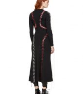 photo Black Lace-Up Knit Dress by Alexander McQueen - Image 3