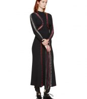 photo Black Lace-Up Knit Dress by Alexander McQueen - Image 4