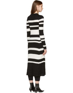 photo Black and Off-White Striped Knit Dress by Proenza Schouler - Image 3