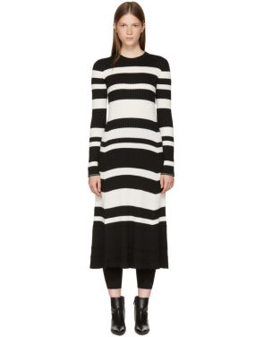 photo Black and Off-White Striped Knit Dress by Proenza Schouler - Image 1