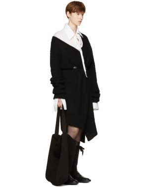 photo Black Mohair Trapper Dress by Ann Demeulemeester - Image 5