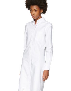 photo White Classic Shirt Dress by Thom Browne - Image 4