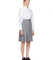 photo Grey and White Belted Illusion Shirt Dress by Thom Browne - Image 2