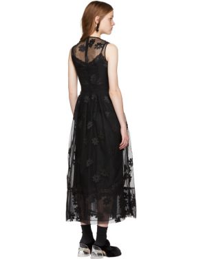 photo Black Floral Tulle Bell Dress by Simone Rocha - Image 3