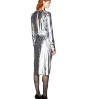 photo Silver Metallic Velvet Dress by Saint Laurent - Image 3
