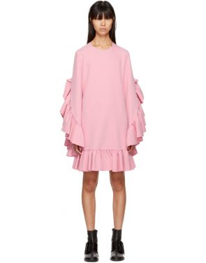 photo Pink Long Sleeve Ruffle Dress by MSGM - Image 1