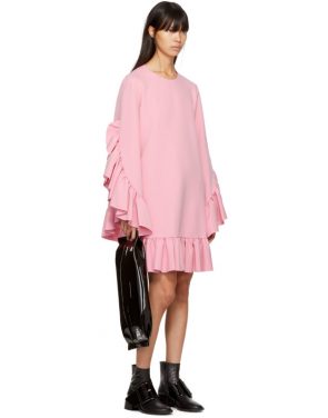 photo Pink Long Sleeve Ruffle Dress by MSGM - Image 4