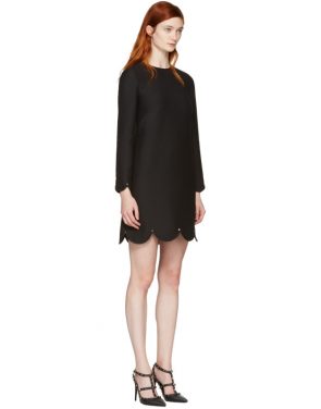 photo Black Scallop Rockstud Dress by Valentino - Image 2