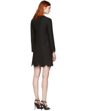 photo Black Scallop Rockstud Dress by Valentino - Image 3
