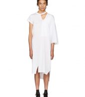 photo White Asymmetric Mantle T-Shirt Dress by Facetasm - Image 1