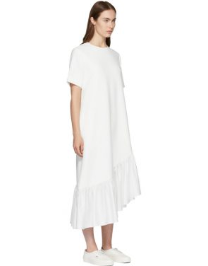 photo White Asymmetric Oversized Peplum Dress by Edit - Image 2