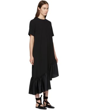 photo Black Asymmetric Oversized Peplum Dress by Edit - Image 2