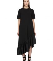 photo Black Asymmetric Oversized Peplum Dress by Edit - Image 1